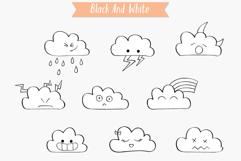 clouds-kawaii-hand-drawn-weather-rainbow-moon-lightning