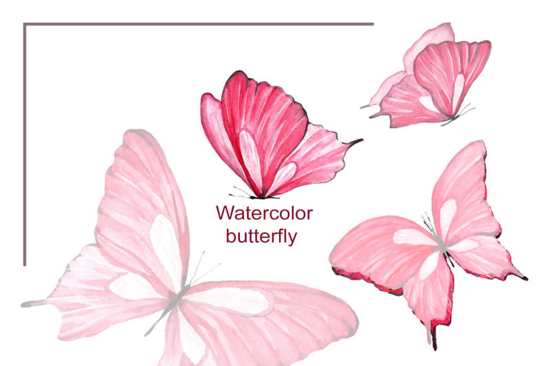 watercolor-pink-butterflies
