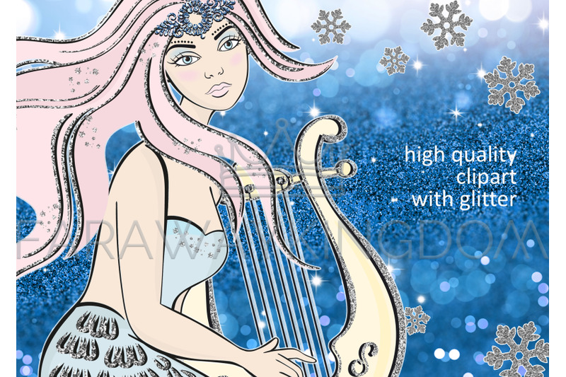 ice-mermaid-glitter-winter-new-year-vector-illustration-set-for-print