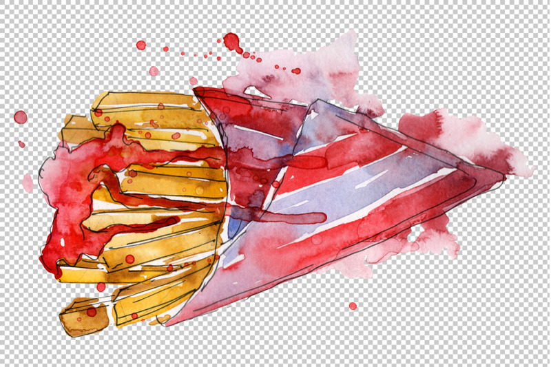 french-fries-watercolor-png