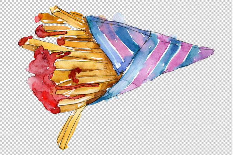 french-fries-watercolor-png