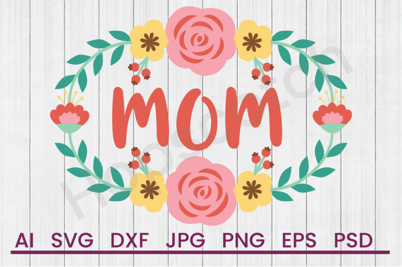 spring-flower-frame-mom-svg-file-dxf-file