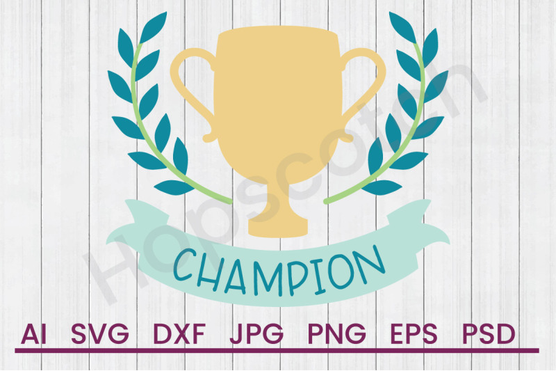 champion-banner-svg-file-dxf-file