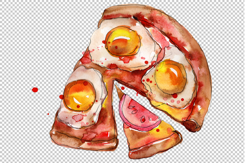 pizza-vegetable-watercolor-png