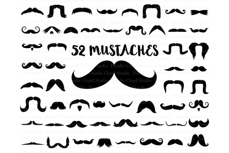 Download Mustaches SVG Files, Mustache SVG File for Silhouette Cameo and Cricut By Doodle Cloud Studio ...