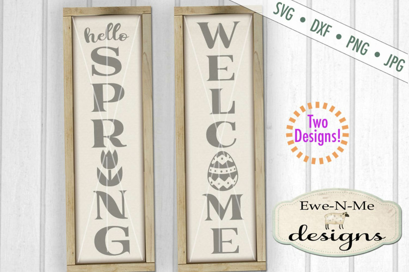 Download Hello Spring Welcome Easter Vertical Porch Sign SVG DXF ...