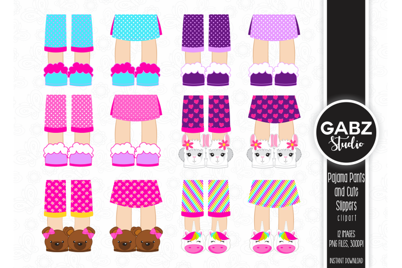 pajama-pants-and-cute-slippers-clipart