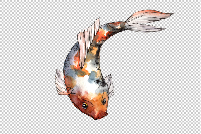 fairy-goldfish-watercolor-png