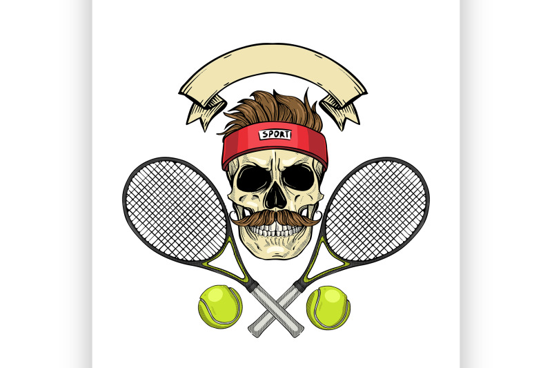 skull-with-tennis-racquets