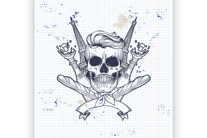 sketch-french-skull