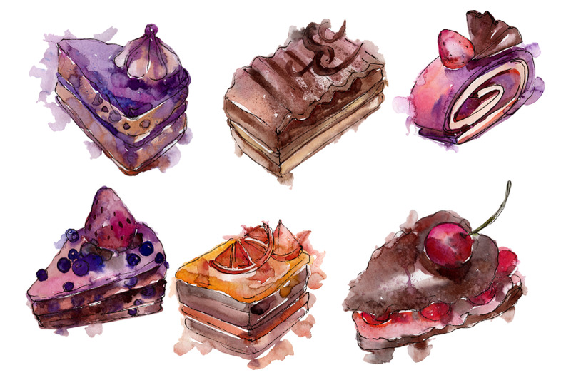 sweet-yummy-cake-watercolor-png