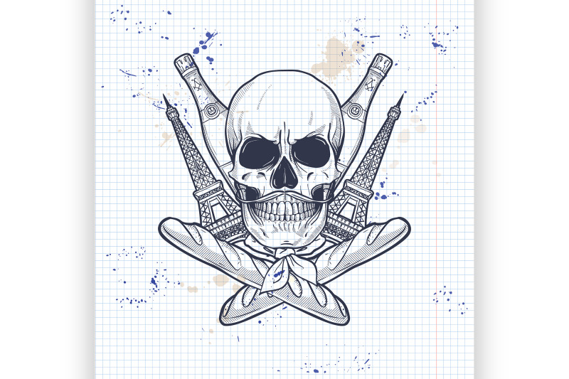 sketch-french-skull