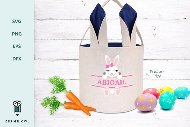 Download Easter bunny name / monogram frame - SVG file By Design ...