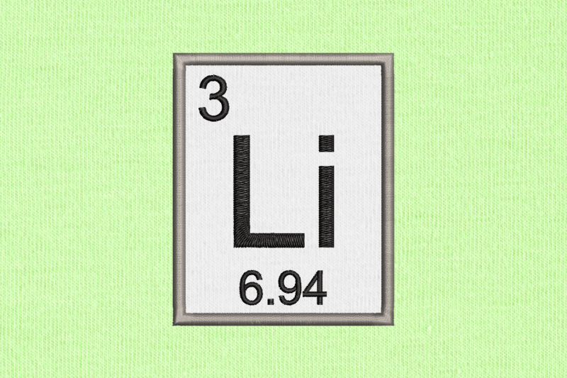 periodic-table-element-3-li-lithium-applique-embroidery