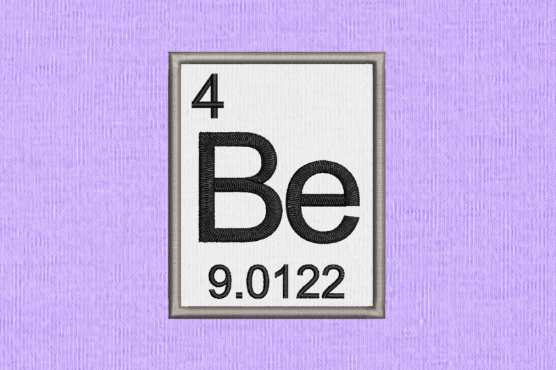 periodic-table-element-4-be-beryllium-applique-embroidery