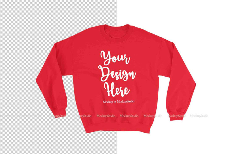 Sweatshirt Mockup PNG Bundle, Transparent Background Gildan 18000 By  MockupStation