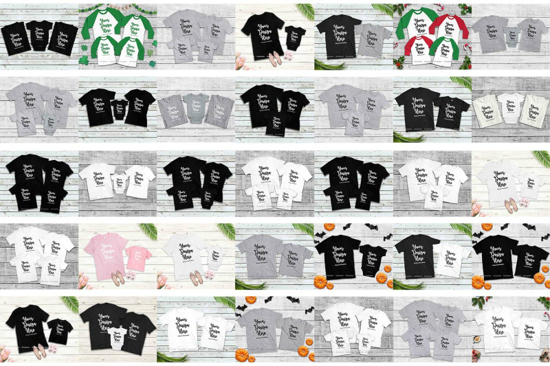 Download Family Tshirt Mockup Bundle Kids Shirt Mock Up Bundle Set By Mockupstation Thehungryjpeg Com