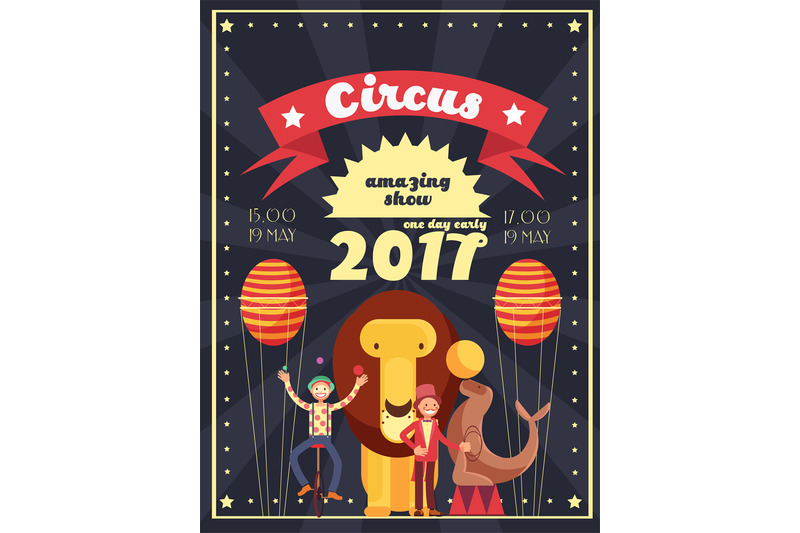 retro-circus-entertainment-carnival-and-holiday-show-vector-poster-an