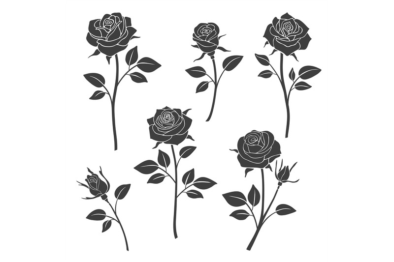 rose-buds-vector-silhouettes-flowers-design-elements