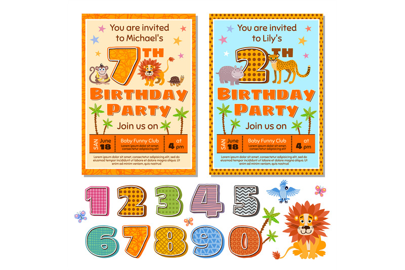 children-birthday-party-invitation-card-vector-template-with-cute-cart
