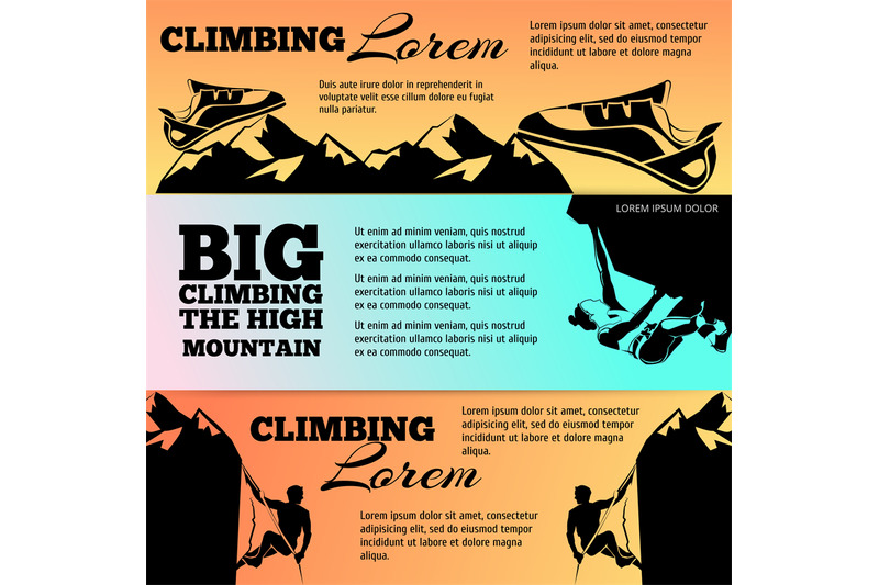 climbing-banners-collection-with-black-silhouettes