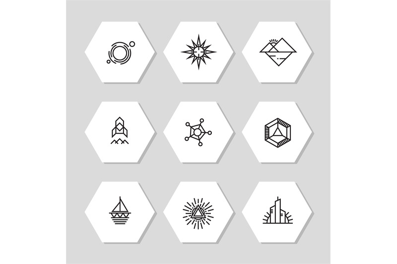 minimal-geometric-icons-set-abstract-line-icons