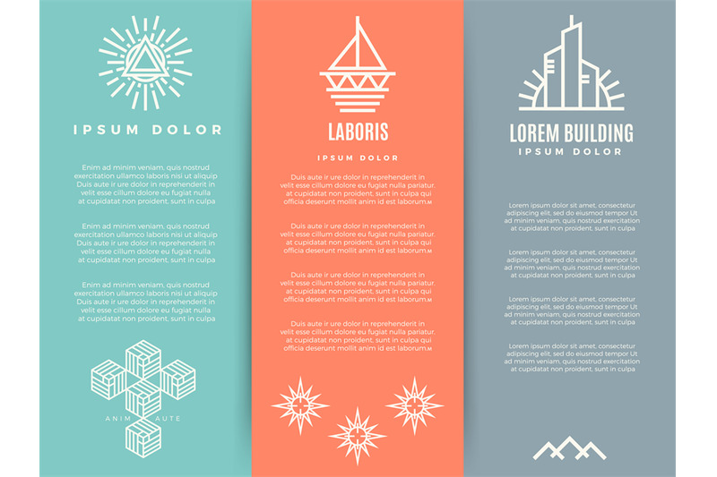 vintage-minimal-geometric-brochure-flyers-template-with-linear-logos