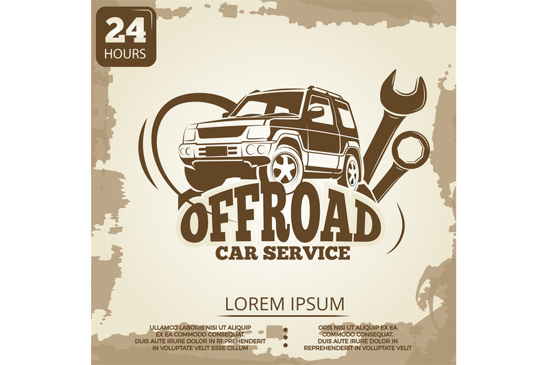 off-road-car-service-vintage-poster-design