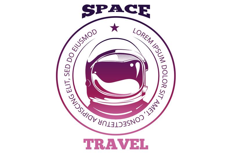 colorful-space-travel-label-design-with-astronaut-in-spacesuit-isolate