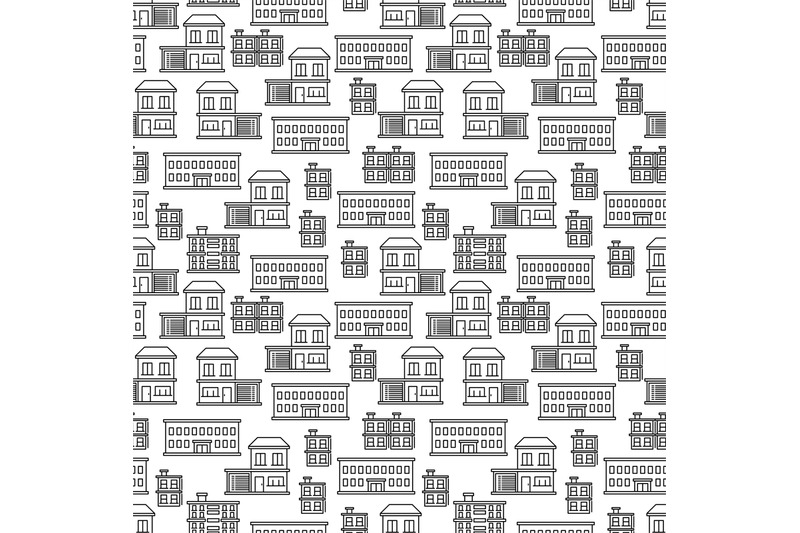 line-art-houses-seamless-pattern-design