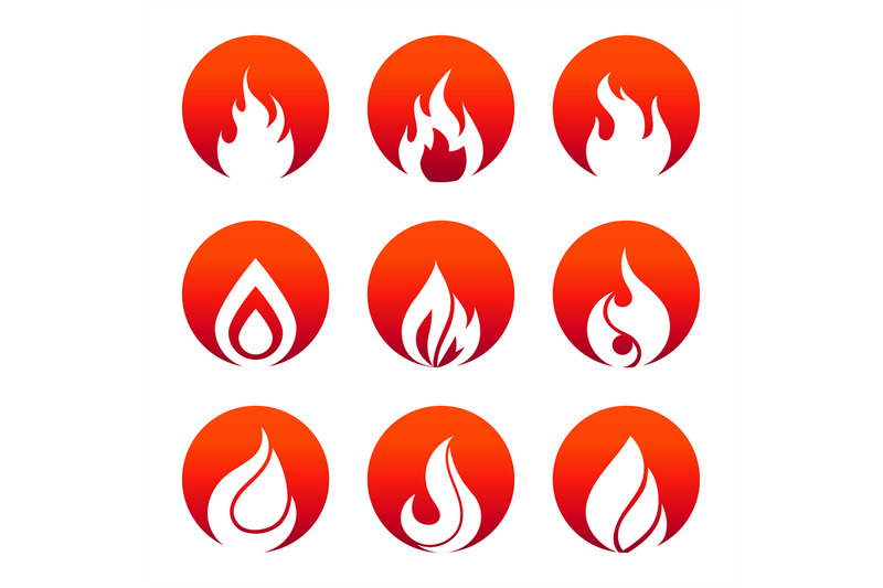 white-flat-fire-icons-in-fire-rounds-design