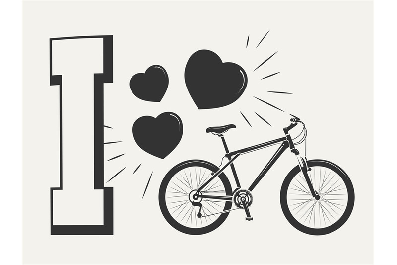 i-love-bicycle-print-design-print-with-bicycle-and-hearts