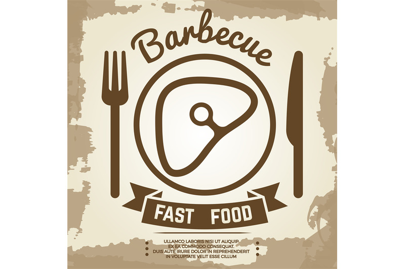vintage-poster-with-babecue-label-with-meat-fork-knife-and-lettering