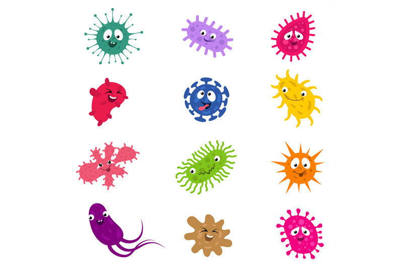 cartoon-funny-bacteria-and-germs-vector-characters
