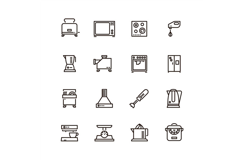 kitchen-and-cooking-appliances-household-vector-line-symbols