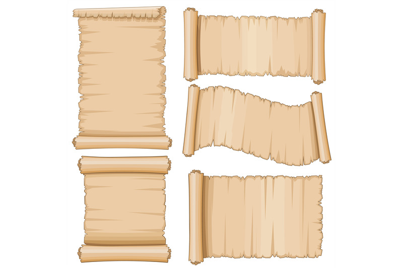 ancient-parchment-vector-scrolls-aged-scrolling-blank-paper