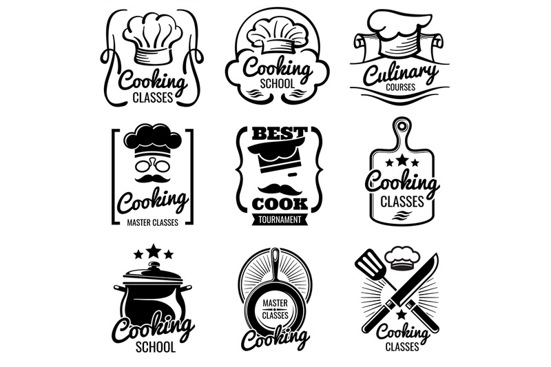 vintage-cooking-in-kitchen-classes-vector-silhouette-labels-cook-work