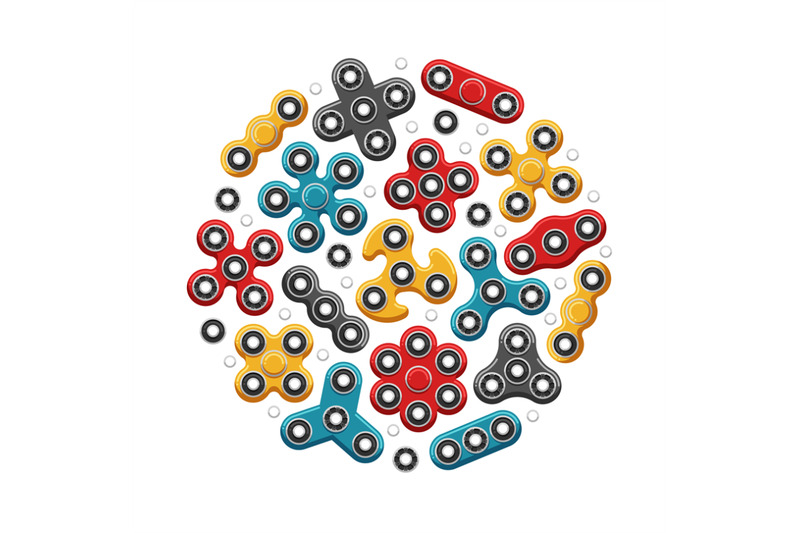 hand-spinners-or-fidget-spinner-toys-vector-icons