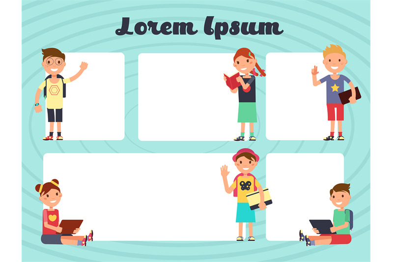fun-frames-kids-layout-vector-texting-brochure-backgrounds-with-carto