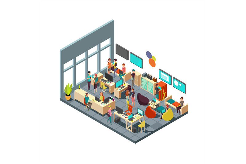 relaxed-creative-people-meeting-in-room-interior-3d-isometric-coworki