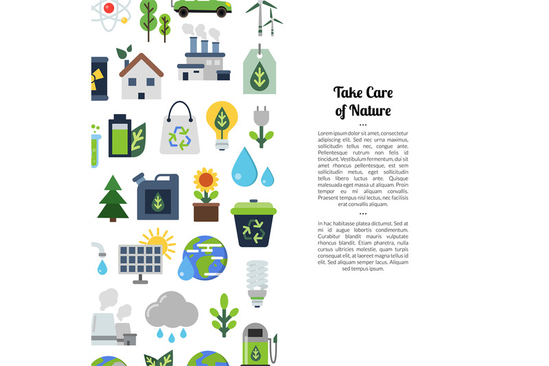 vector-background-with-ecology-flat-icons