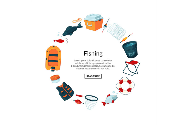 vector-cartoon-fishing-equipment