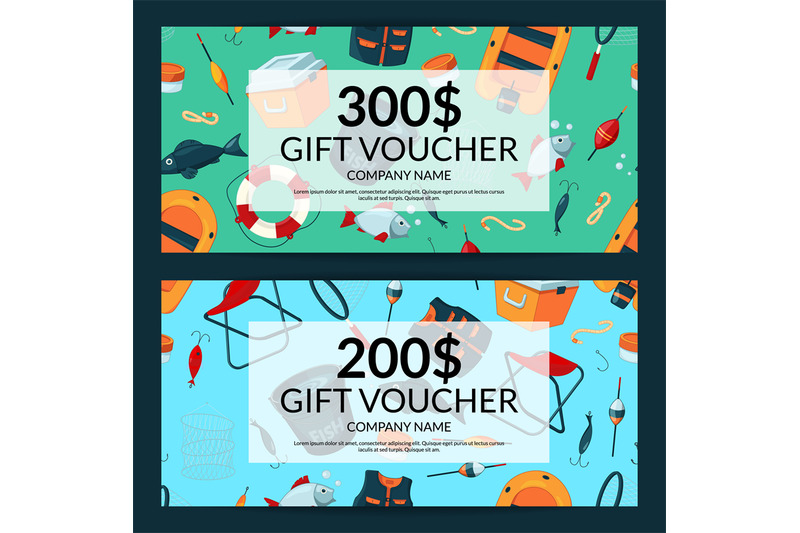 vector-discount-or-gift-card-voucher-templates-with-cartoon-fishing-eq