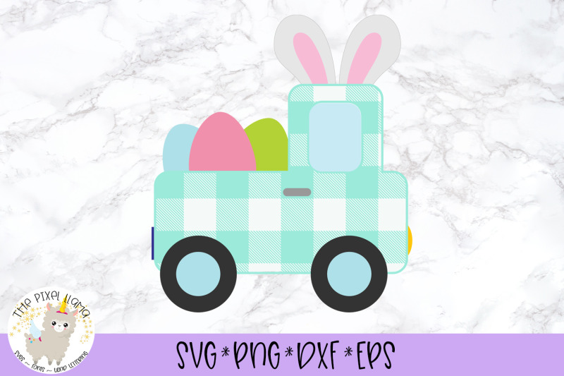plaid-easter-truck-with-ears-svg