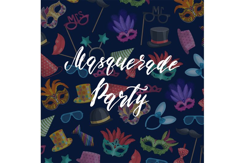 vector-background-with-masks-and-party-accessories