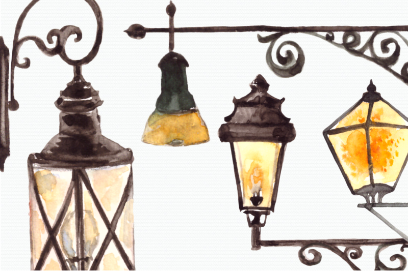 watercolor-lanterns-clip-art-set