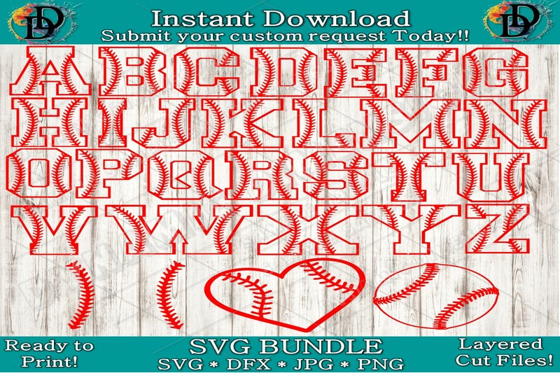 Baseball Svg Baseball Font Alphabet Numbers Svg Png Dxf Pdf For By Dynamic Dimensions Thehungryjpeg Com