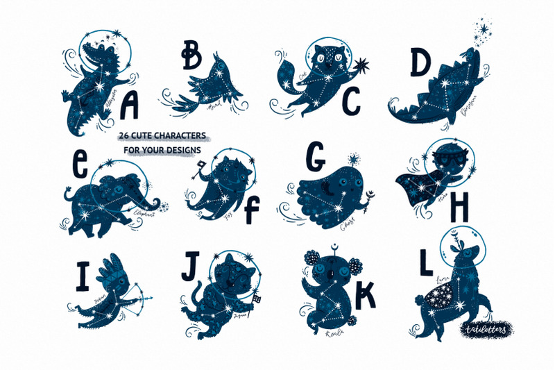 space-world-animal-alphabet