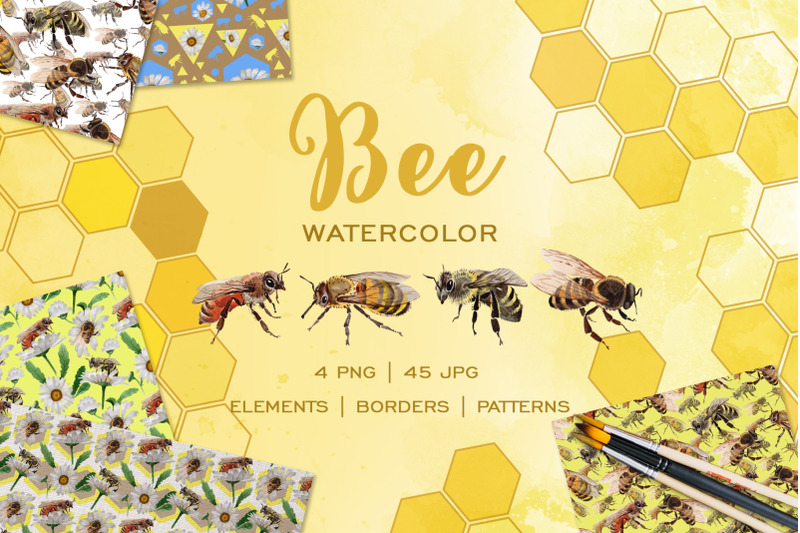 bee-watercolor-png