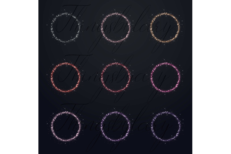 100-glitter-particle-circle-frames-photo-frames-clip-arts